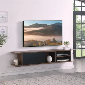 Auldrin 200cm Floating Entertainment Unit, TV Unit, Wall Mount Dark Oak by Tauris
