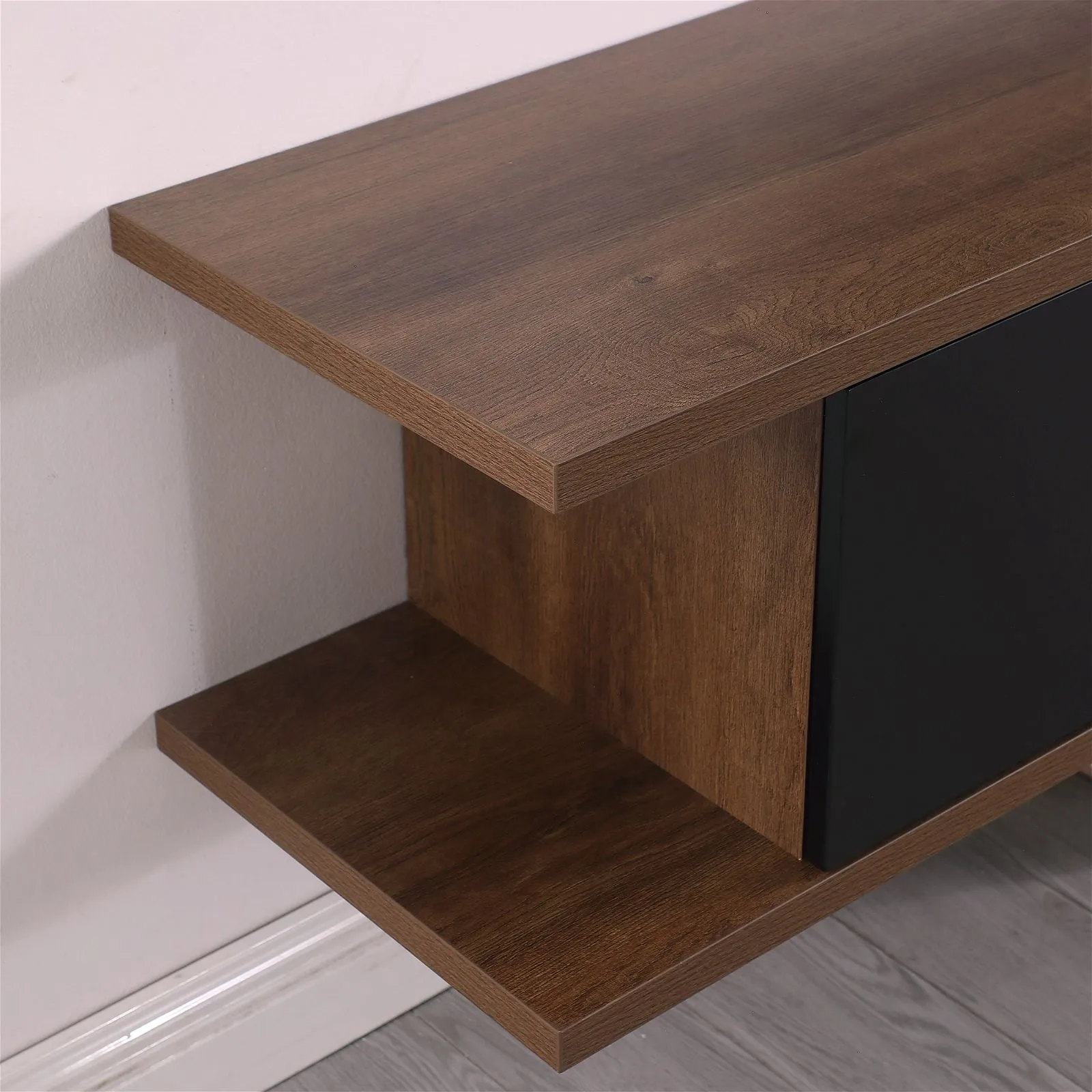Auldrin 200cm Floating Entertainment Unit, TV Unit, Wall Mount Dark Oak by Tauris
