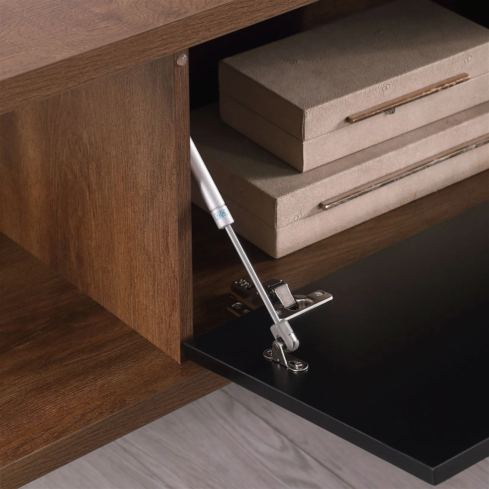 Auldrin 200cm Floating Entertainment Unit, TV Unit, Wall Mount Dark Oak by Tauris