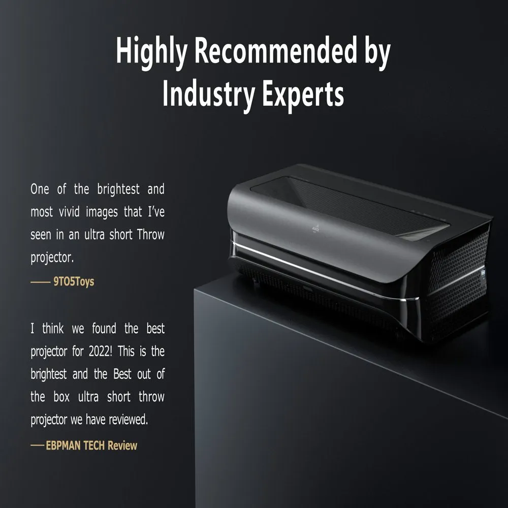 AWOL VISION LTV-2500 4K UHD Ultra Short Throw Triple Laser Projector with 2600 Lumen, 3D, 150", HDR10 , UST Projector Laser TV