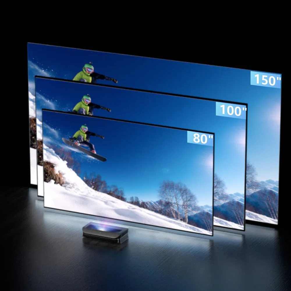 AWOL VISION LTV-2500 4K UHD Ultra Short Throw Triple Laser Projector with 2600 Lumen, 3D, 150", HDR10 , UST Projector Laser TV