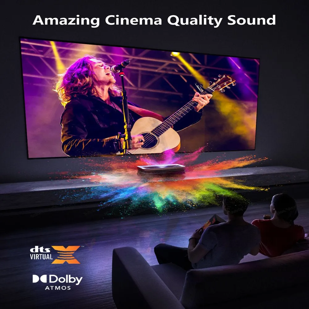 AWOL VISION LTV-2500 4K UHD Ultra Short Throw Triple Laser Projector with 2600 Lumen, 3D, 150", HDR10 , UST Projector Laser TV