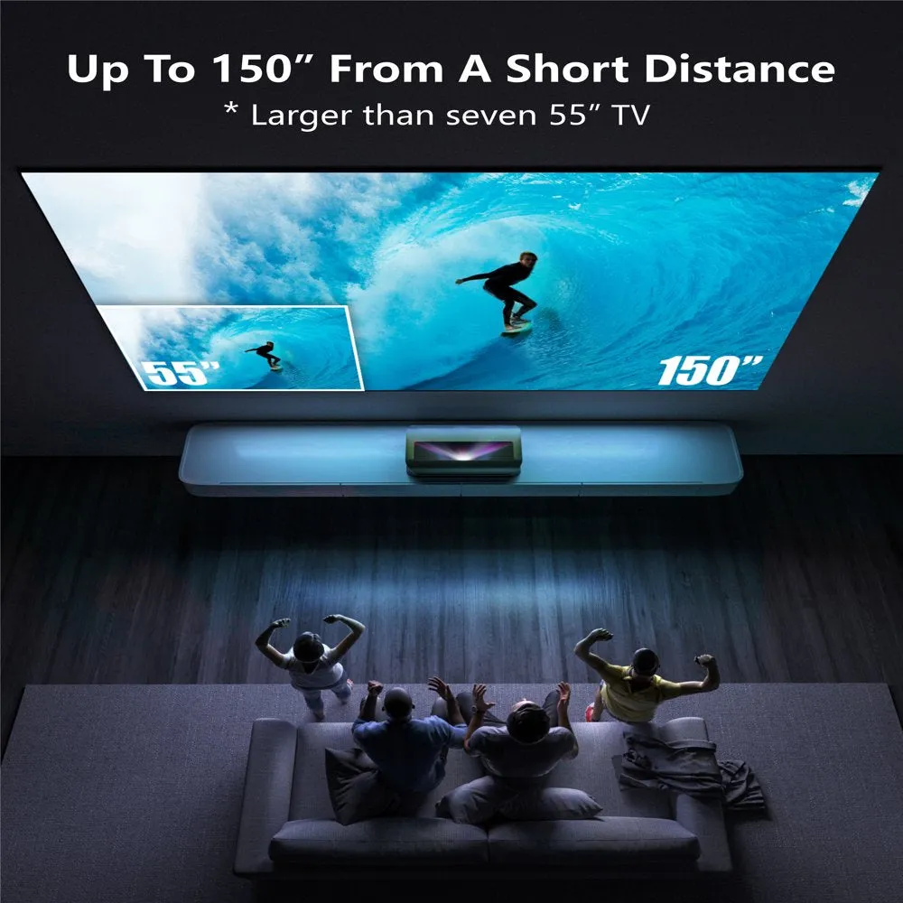 AWOL VISION LTV-2500 4K UHD Ultra Short Throw Triple Laser Projector with 2600 Lumen, 3D, 150", HDR10 , UST Projector Laser TV
