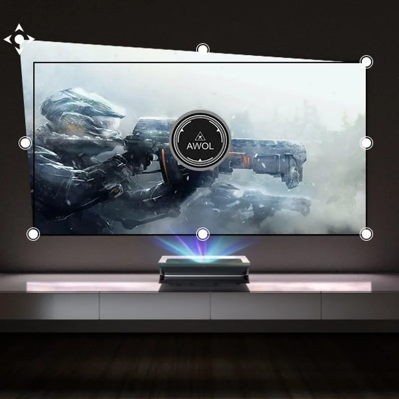 AWOL VISION LTV-2500 4K UHD Ultra Short Throw Triple Laser Projector with 2600 Lumen, 3D, 150", HDR10 , UST Projector Laser TV