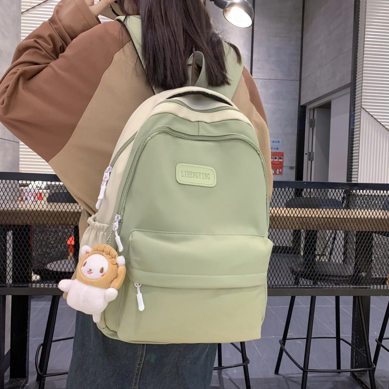 Back to School Backpack for College Students Korean Fashion Cute Girls Large-capacity Shoulder Backpack Nylon Waterproof Travel Backpack