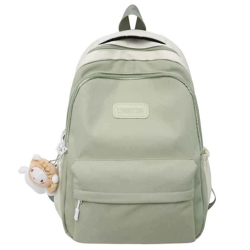 Back to School Backpack for College Students Korean Fashion Cute Girls Large-capacity Shoulder Backpack Nylon Waterproof Travel Backpack