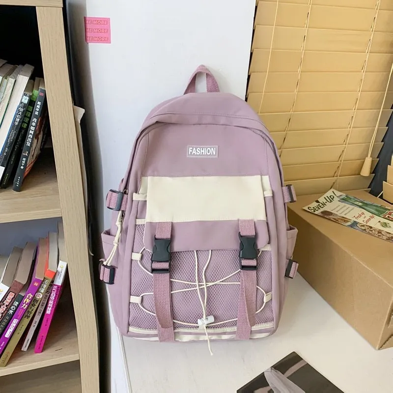 Back to school Double Shoulder Backpack Women Japanese Casual Large-capacity Schoolbag School Backpack for Students Waterproof Travel Backpack