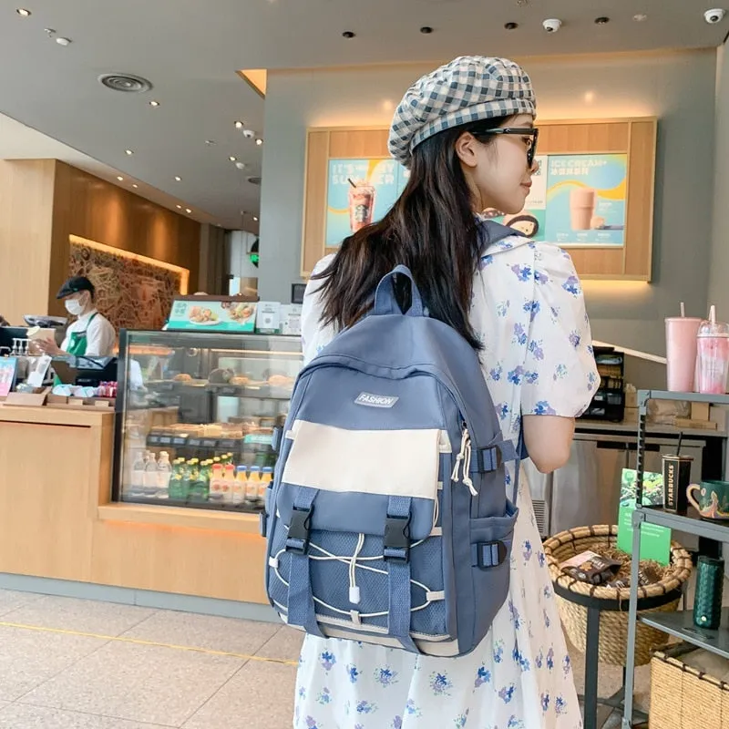 Back to school Double Shoulder Backpack Women Japanese Casual Large-capacity Schoolbag School Backpack for Students Waterproof Travel Backpack