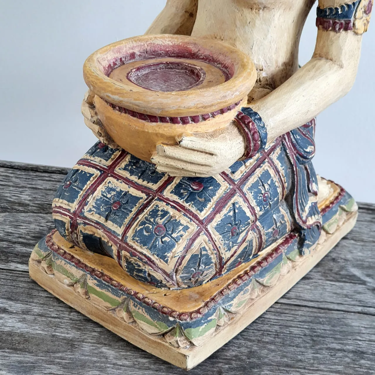 Balinese Goddess Wooden Candle Holder