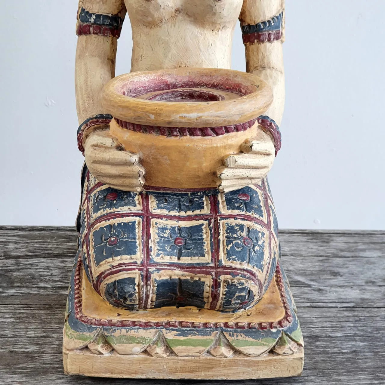 Balinese Goddess Wooden Candle Holder