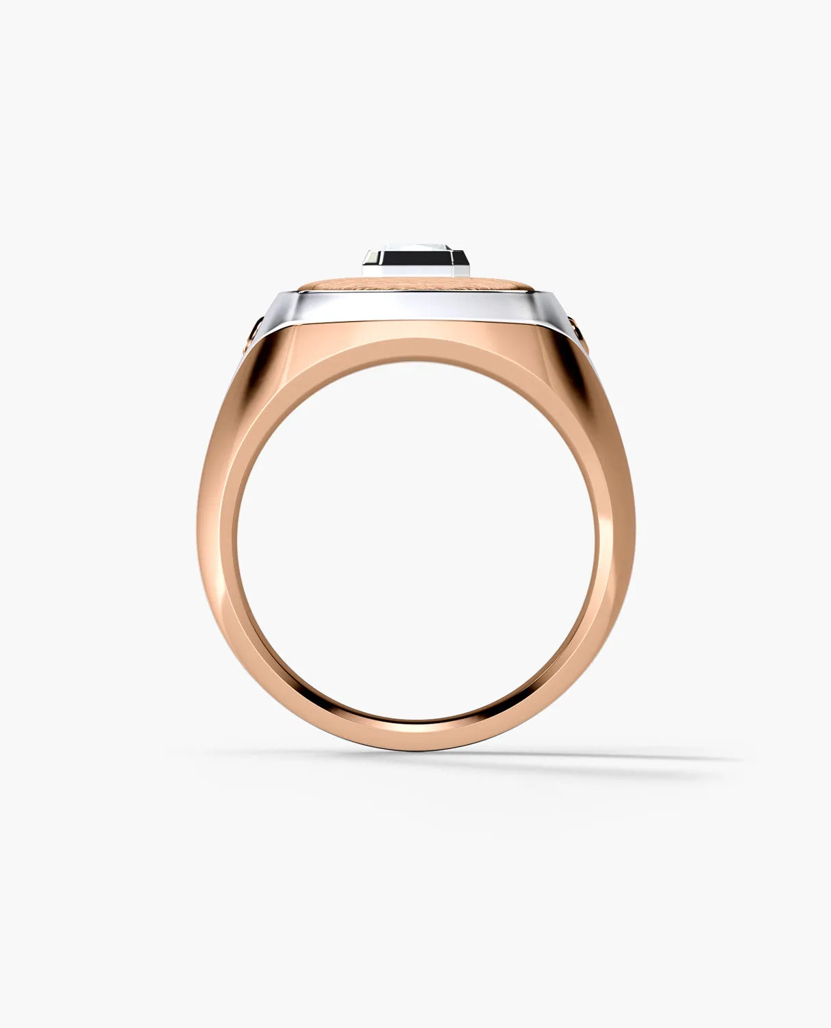 BETZ Two-Tone Gold Signet Ring with Diamond - Version 1