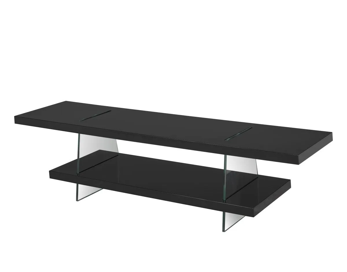 Black TV Stand With Shelves- Model #3020