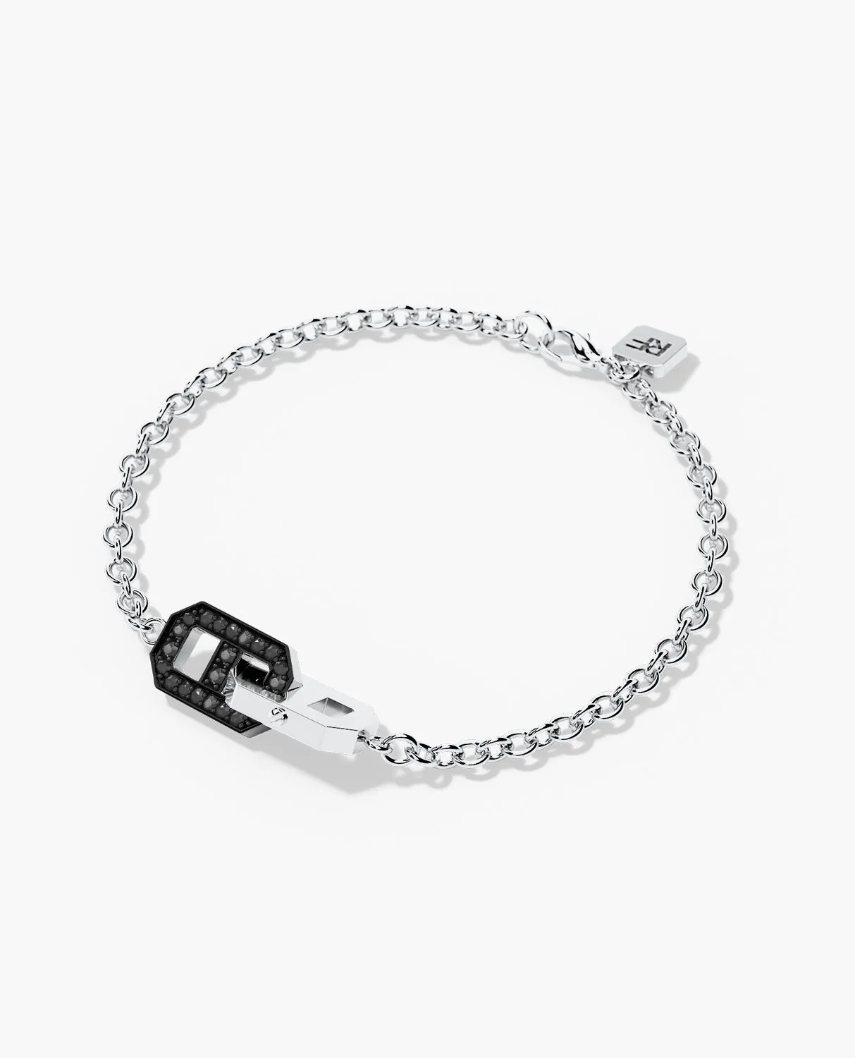 BRIGGS Gold Charm Bracelet with 0.45ct Black Diamonds