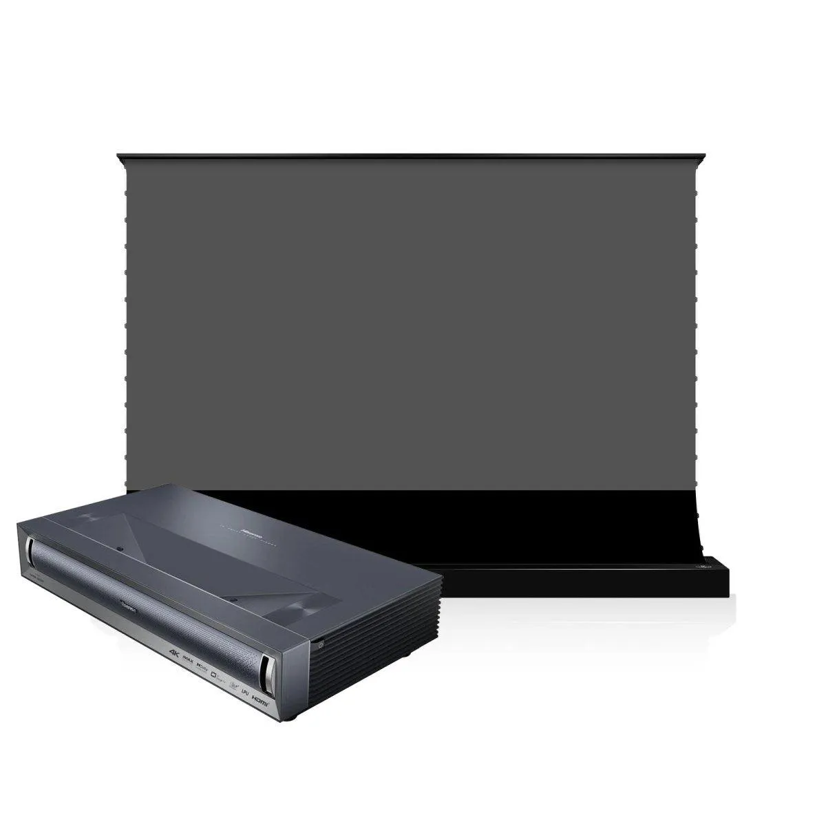 BUNDLE HISENSE LASER CINEMA PX3 PRO TriChroma Laser Cinema Projector &VIVIDSTORM S PRO Electric Tension Floor Screen