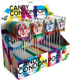 Candy Condom Pops - 24 Piece Display - Assorted  Flavors