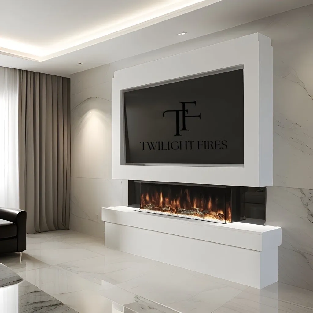 Capri 72" Pre-Built Media Wall Fireplace - Electric Fire Package
