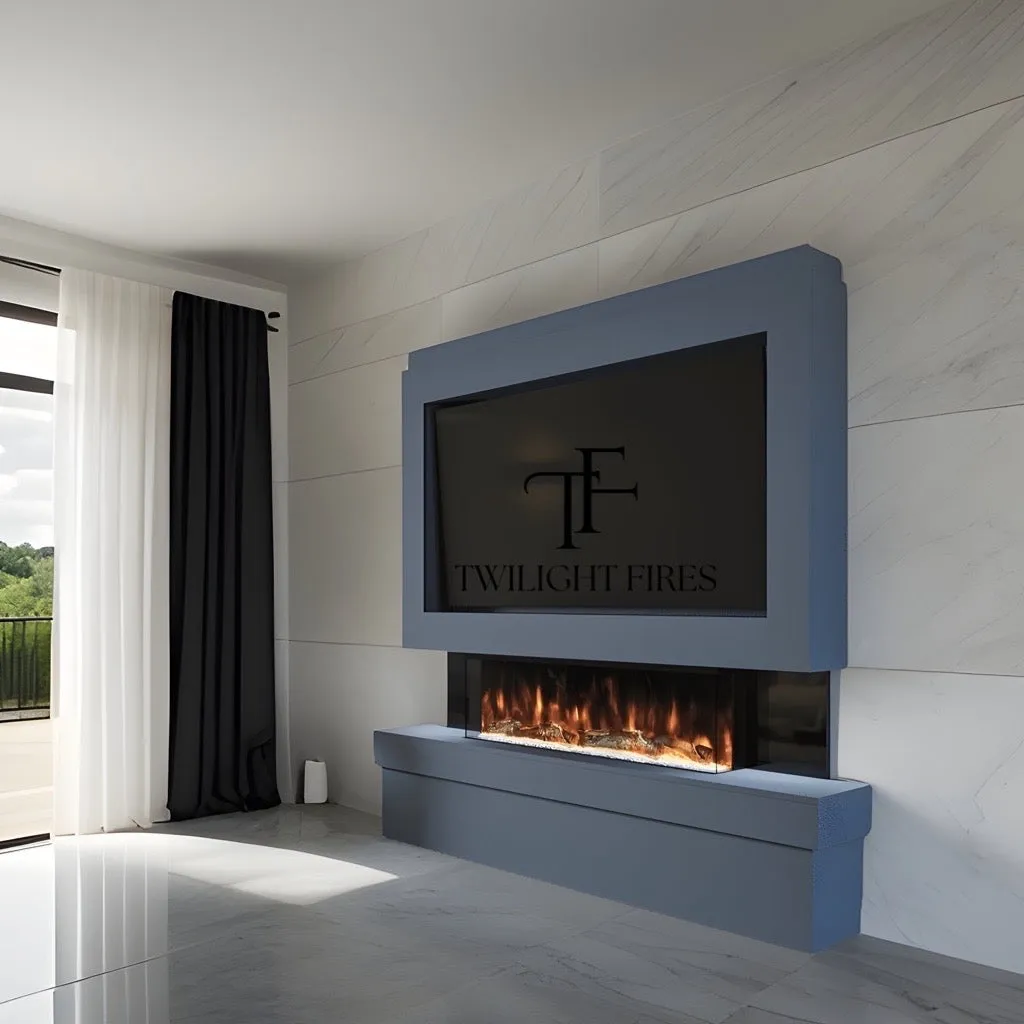 Capri 72" Pre-Built Media Wall Fireplace - Electric Fire Package
