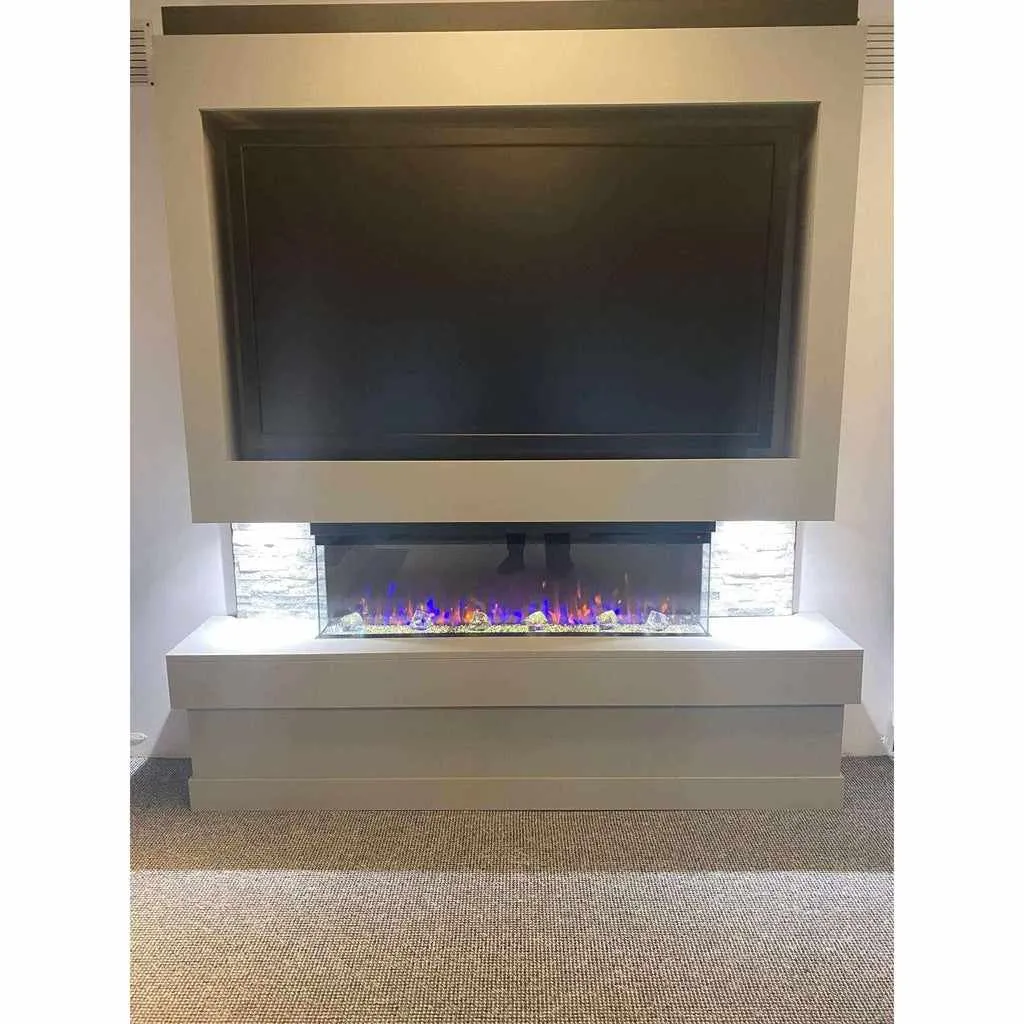 Capri 72" Pre-Built Media Wall Fireplace - Electric Fire Package