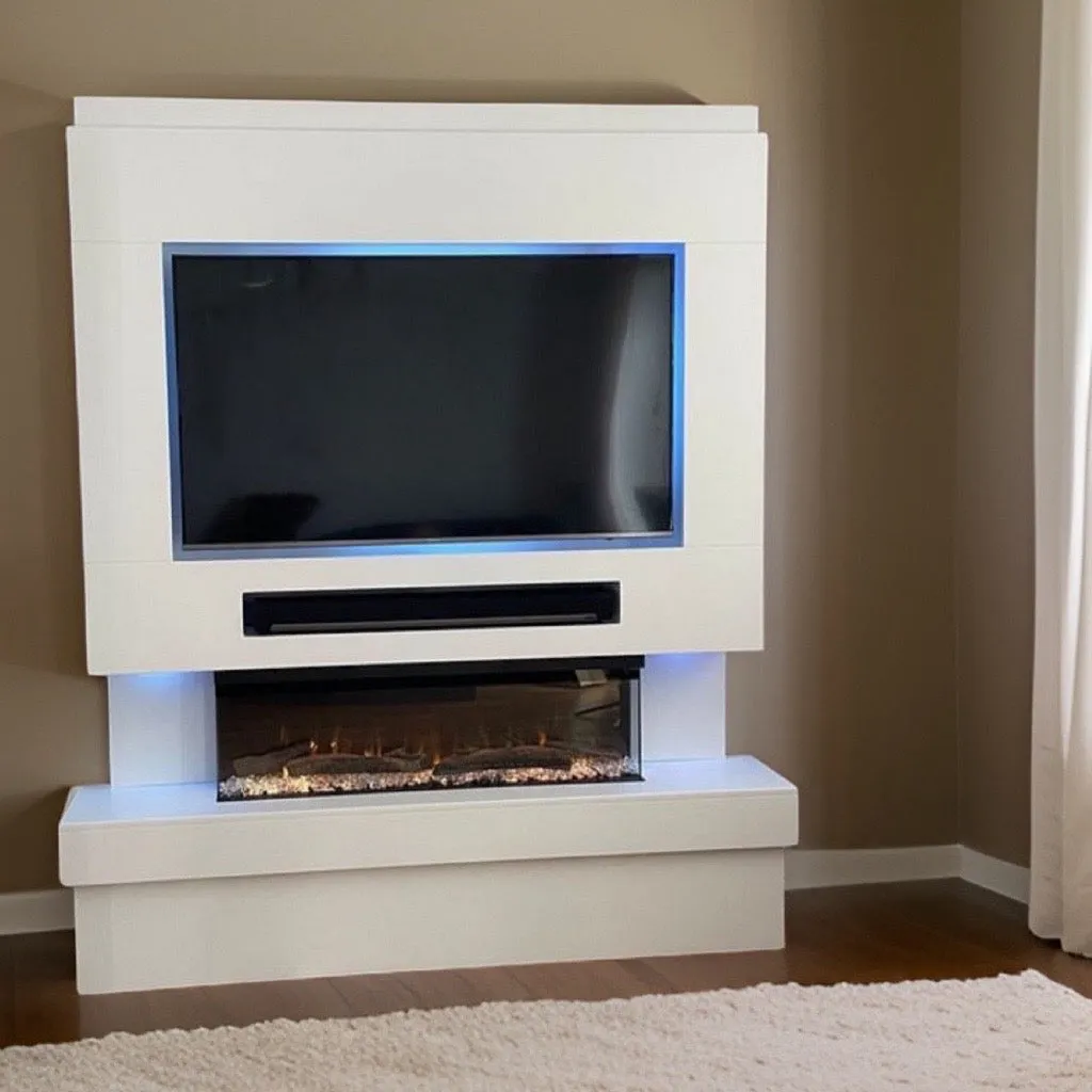 Capri 72" Pre-Built Media Wall Fireplace - Electric Fire Package