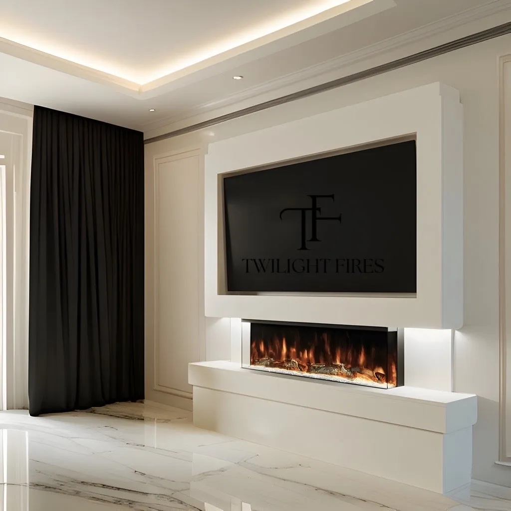 Capri 72" Pre-Built Media Wall Fireplace - Electric Fire Package