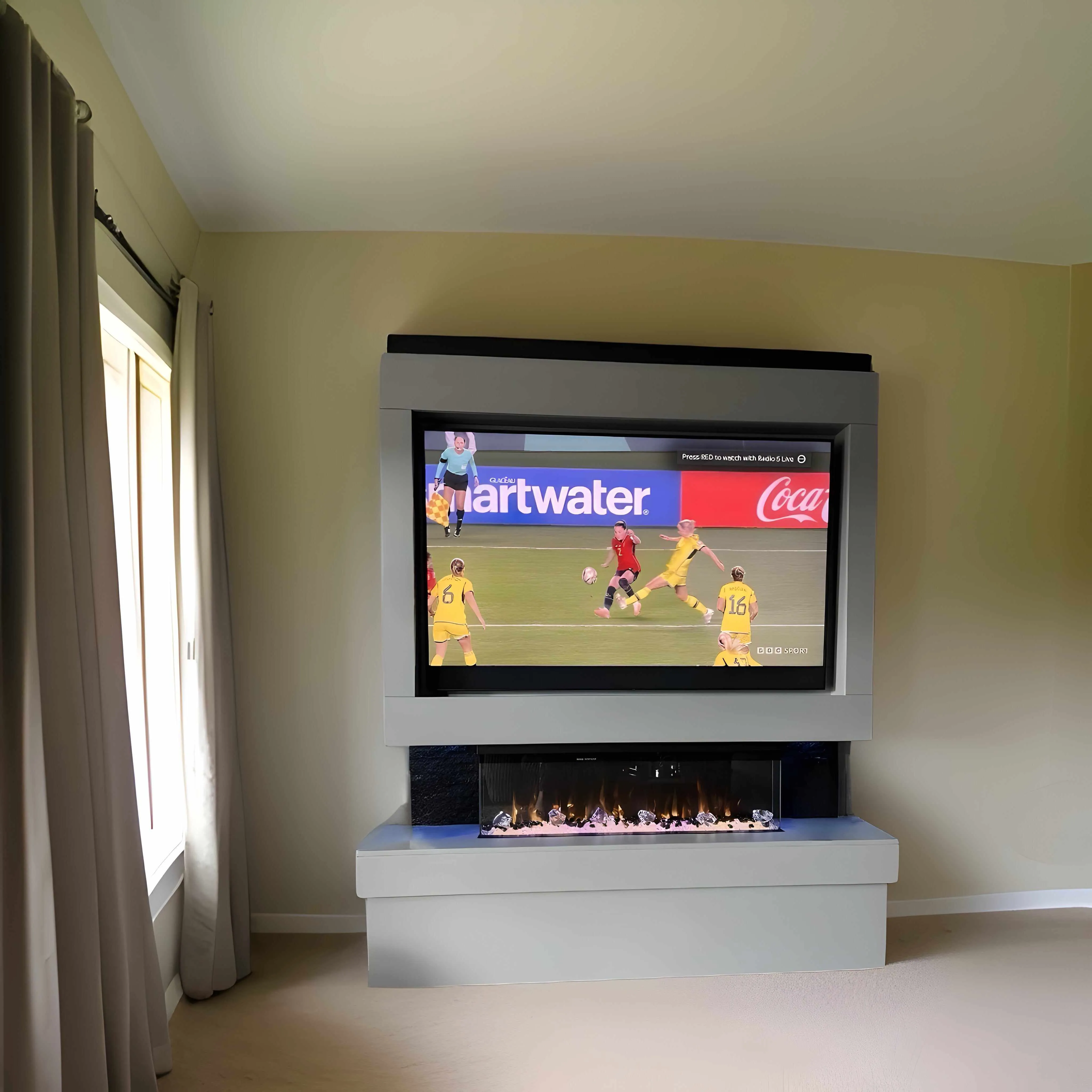Capri 72" Pre-Built Media Wall Fireplace - Electric Fire Package