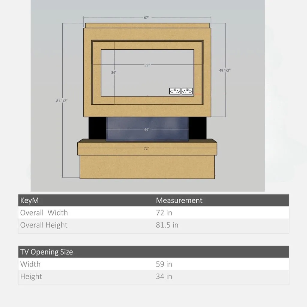 Capri 72" Pre-Built Media Wall Fireplace - Electric Fire Package