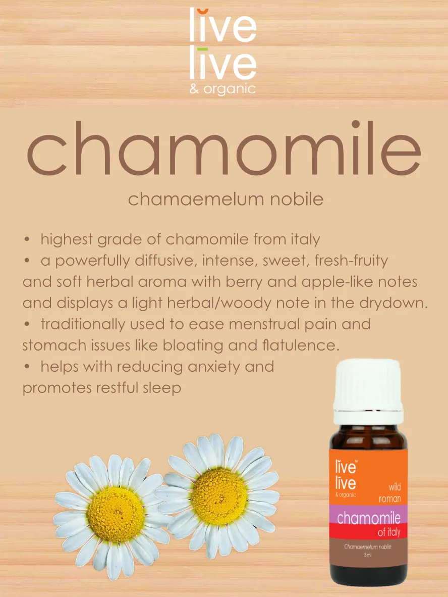 chamomile of italy essential oil, chamaemelum nobile, 5ml, live live & organic