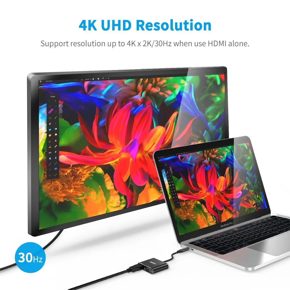 CHOETECH HUB-M17 2 in 1 USB C to HDMI VGA 4K UHD Dual Screen Display Adapter