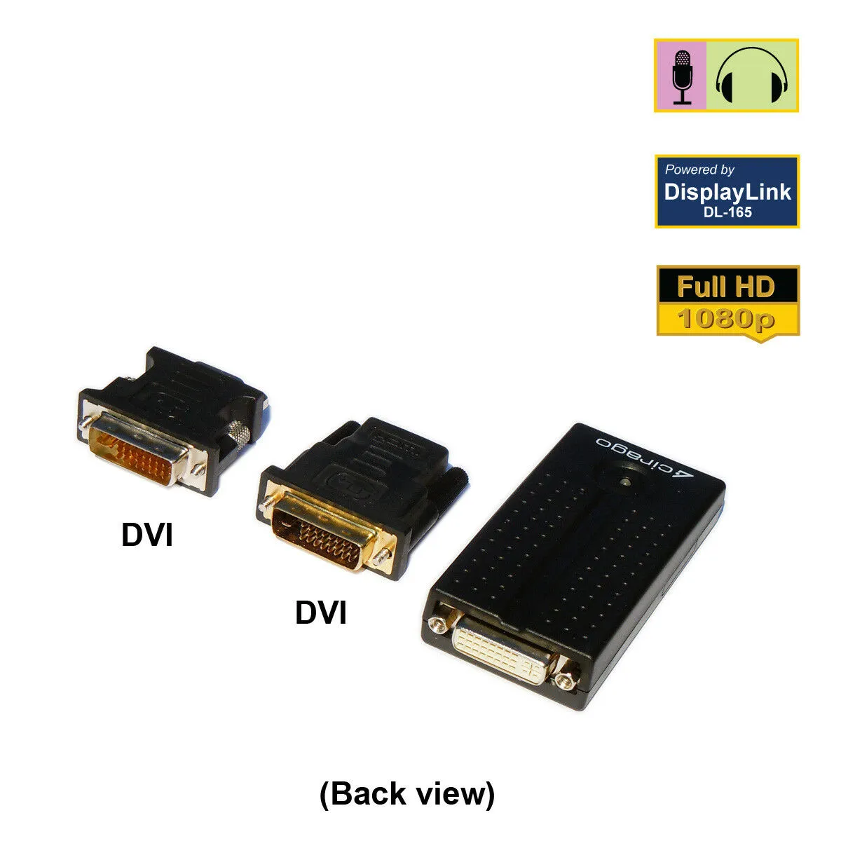 Cirago USB to DVI/HDMI/VGA Display Adapter DisplayLink Certified Plug and Play