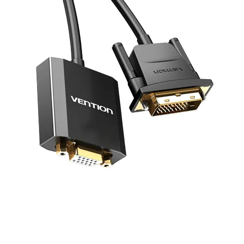 [CLEARANCE] Vention DVI 1080p 60Hz DVI to VGA 0.15-Meter Gold Plated (EBABB) Video Converter for TV, Monitors, Projectors, Laptop, PC