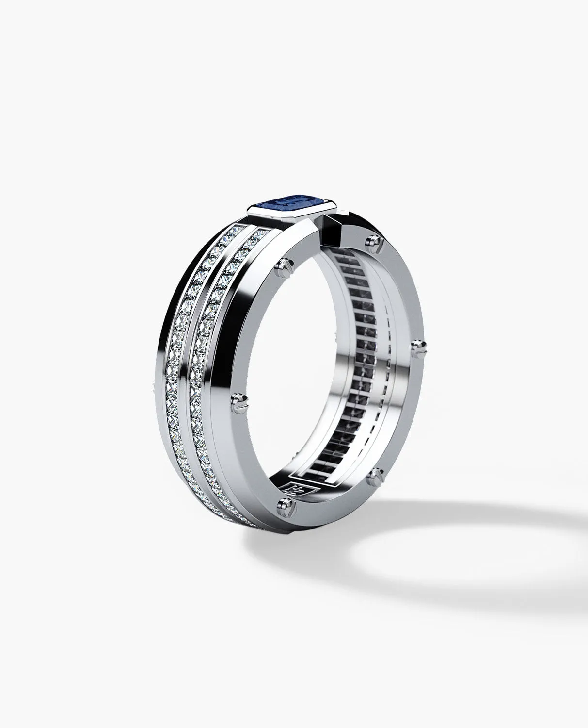 CLEBURNE Gold Statement Ring with 2.20ct Sapphire and Diamonds