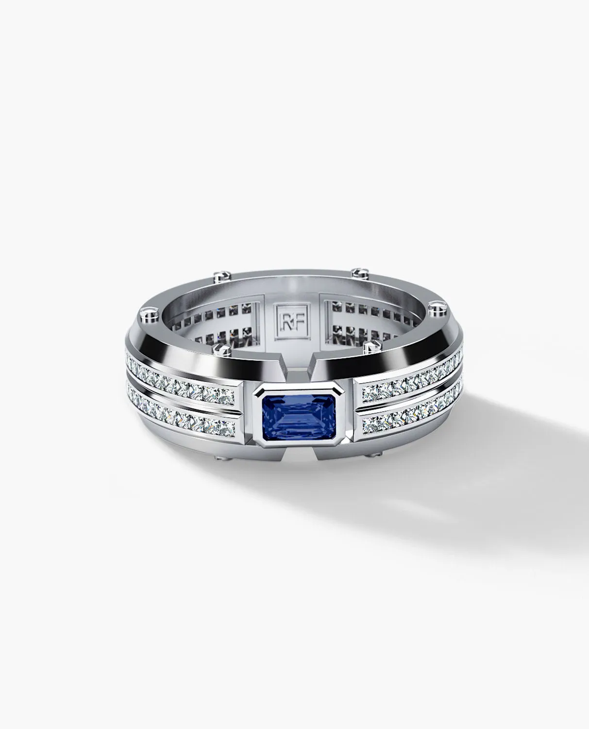 CLEBURNE Gold Statement Ring with 2.20ct Sapphire and Diamonds