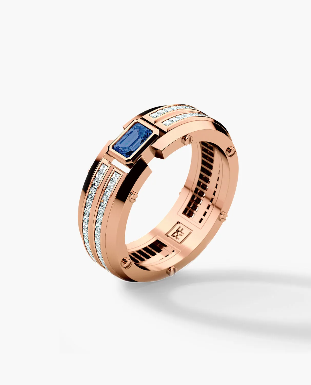 CLEBURNE Gold Statement Ring with 2.20ct Sapphire and Diamonds