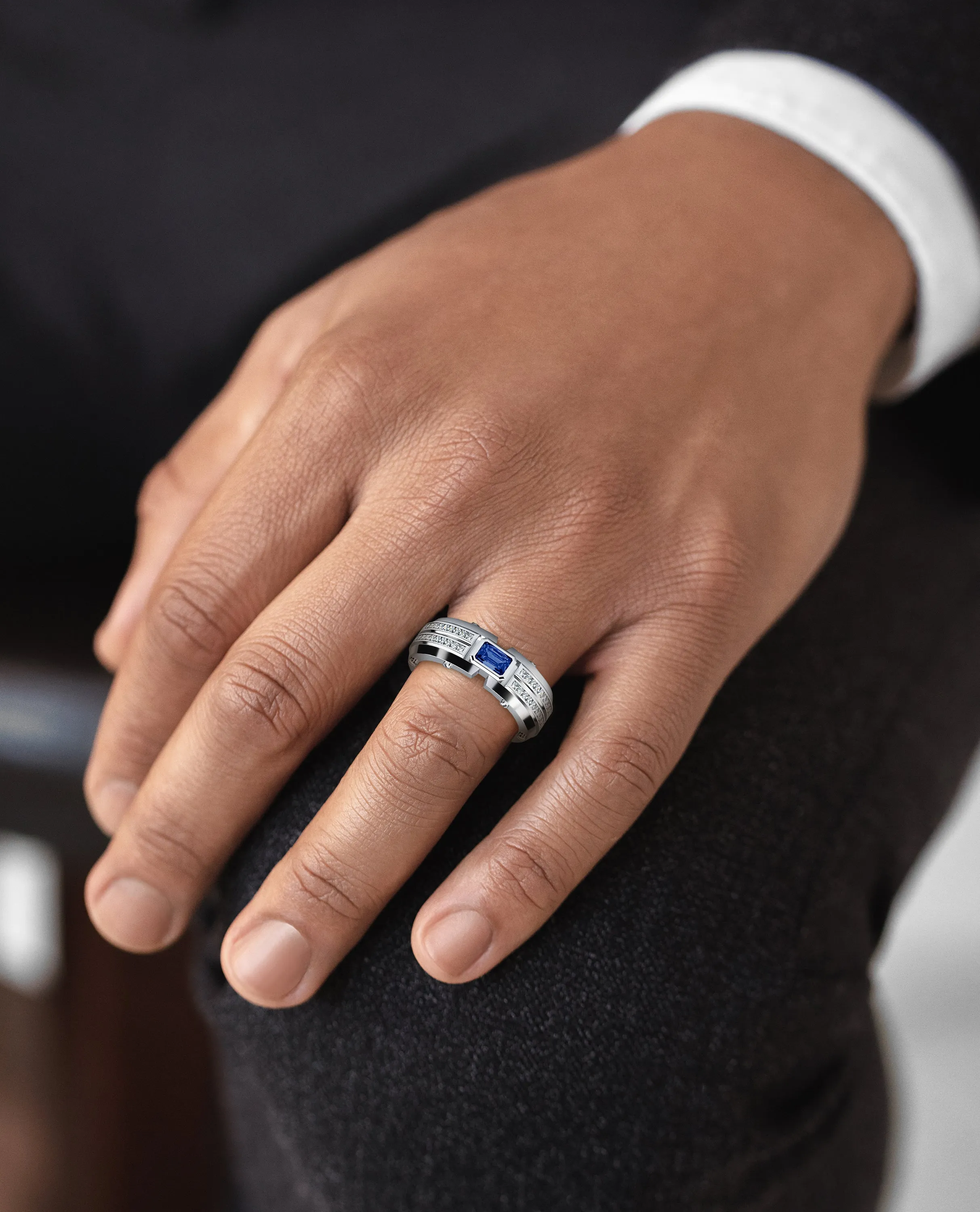 CLEBURNE Gold Statement Ring with 2.20ct Sapphire and Diamonds