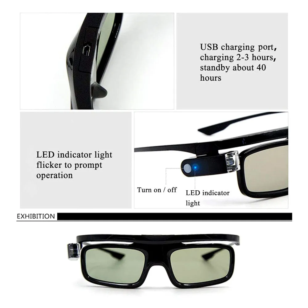 CRONY Active 3D glasses DLP-Link for All 3D DLP Projectors