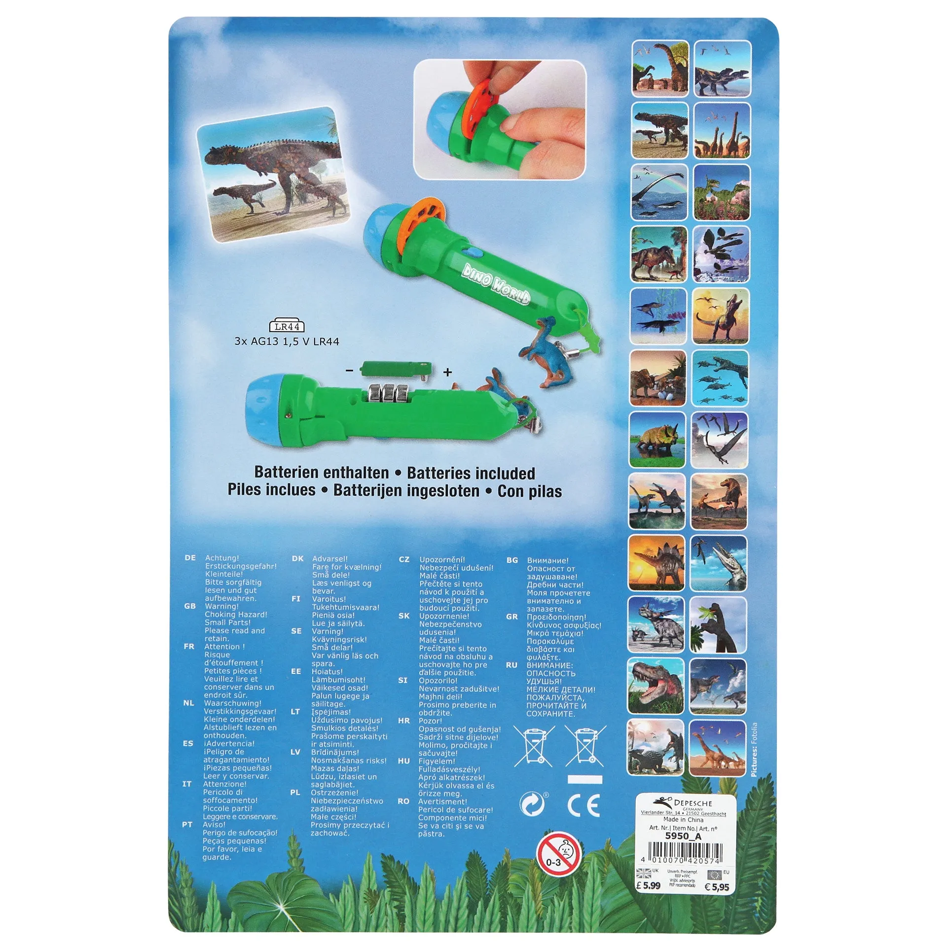 Depesche Dino World Torch with Visual Effects (1pc)