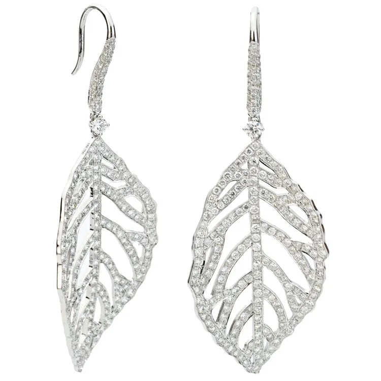 Diamond Leaf Earrings