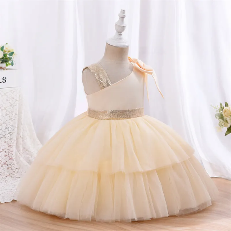 Ds0803 1 to 5 Years Yoliyolei  Infantil Toddler Girls Dresses Party Princess Baby 1-5 Years Old Kid Summer Dress