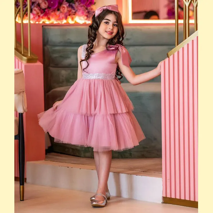 Ds0803 1 to 5 Years Yoliyolei  Infantil Toddler Girls Dresses Party Princess Baby 1-5 Years Old Kid Summer Dress