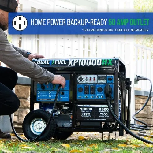DuroMax XP10000HX 8000W/10000W Dual Fuel CO Alert Electric Start Generator New