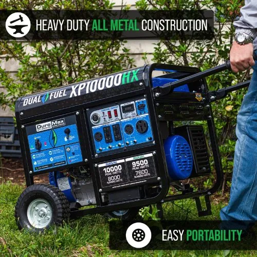 DuroMax XP10000HX 8000W/10000W Dual Fuel CO Alert Electric Start Generator New