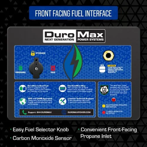 DuroMax XP10000HX 8000W/10000W Dual Fuel CO Alert Electric Start Generator New