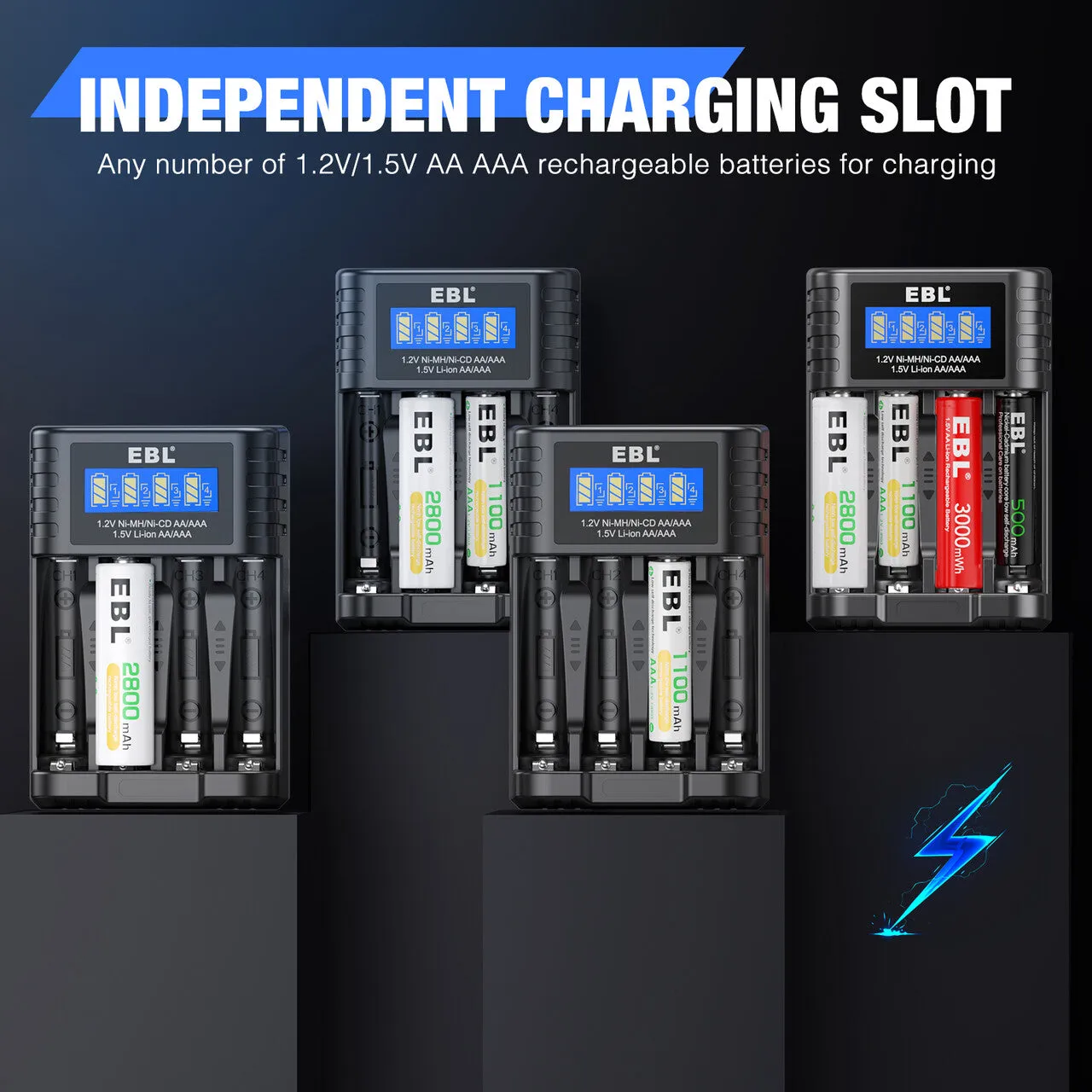 EBL Universal Battery Charger for 1.5V and 1.2V AA AAA Battery