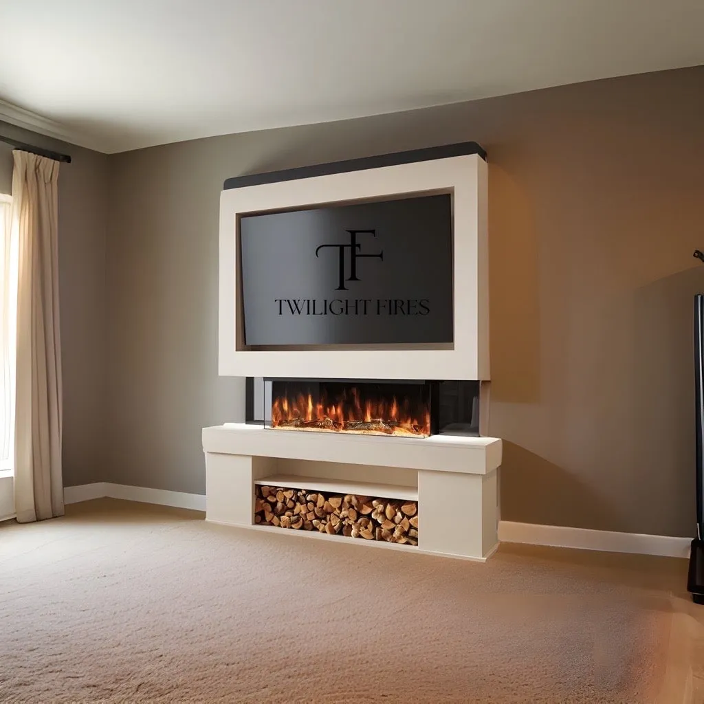 Emilia 72" Pre-Built Media Wall Fireplace - Electric Fire Package