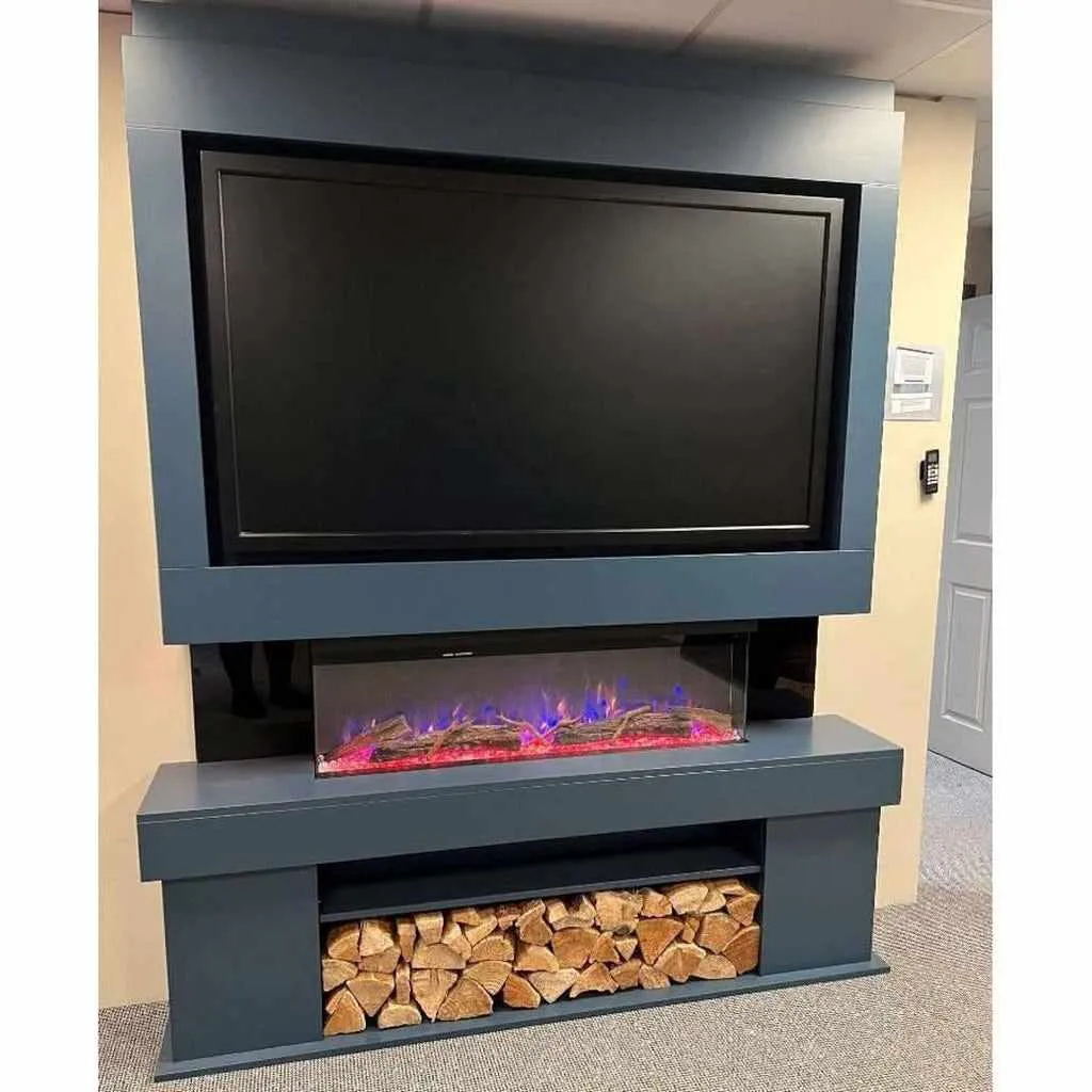 Emilia 72" Pre-Built Media Wall Fireplace - Electric Fire Package