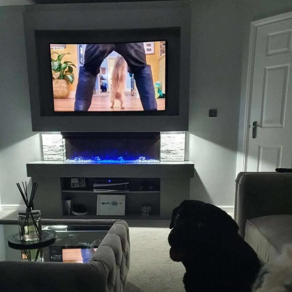 Emilia 72" Pre-Built Media Wall Fireplace - Electric Fire Package
