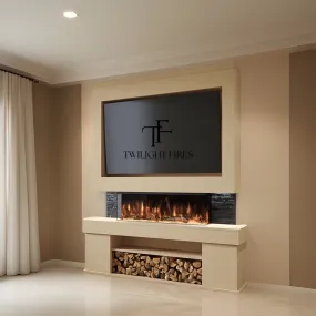 Emilia 72" Pre-Built Media Wall Fireplace - Electric Fire Package