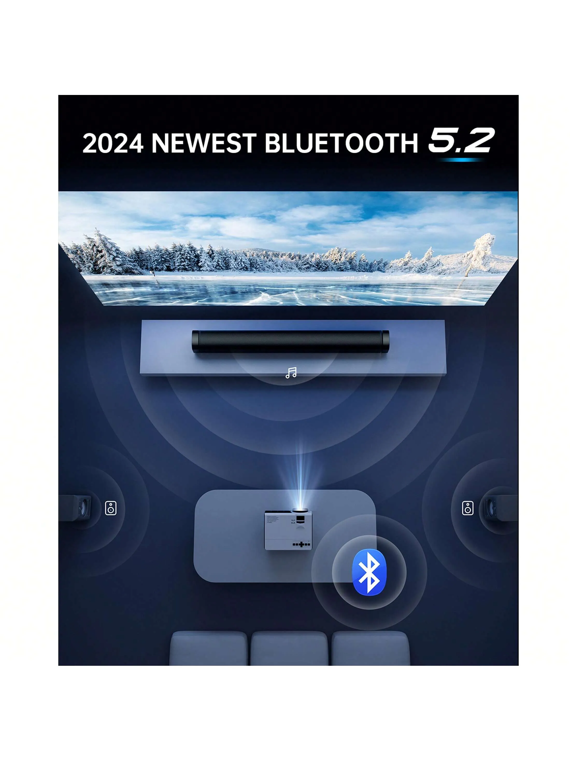 [Eyesafe Display] 4K Support Projector With WiFi And Bluetooth