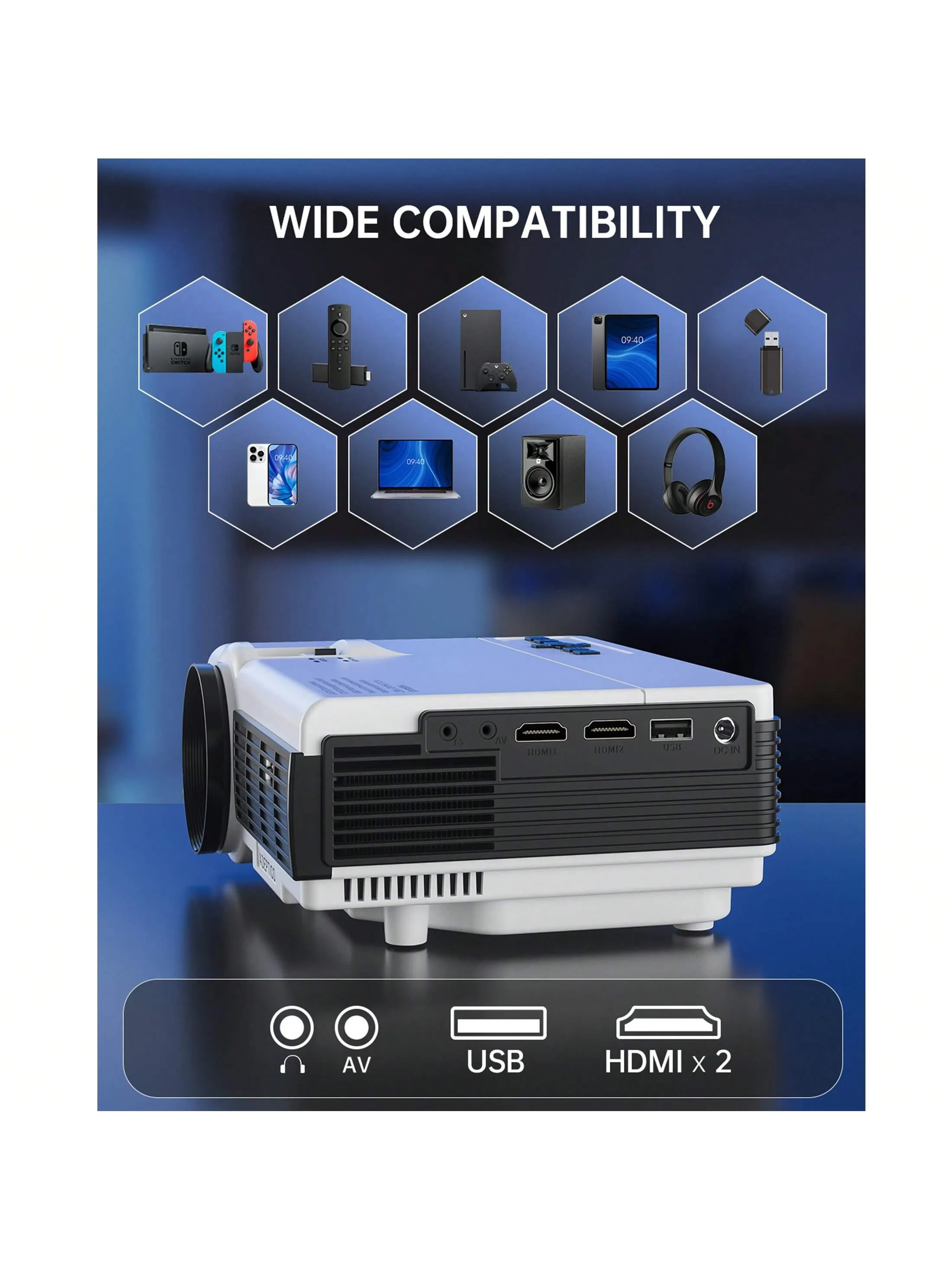 [Eyesafe Display] 4K Support Projector With WiFi And Bluetooth