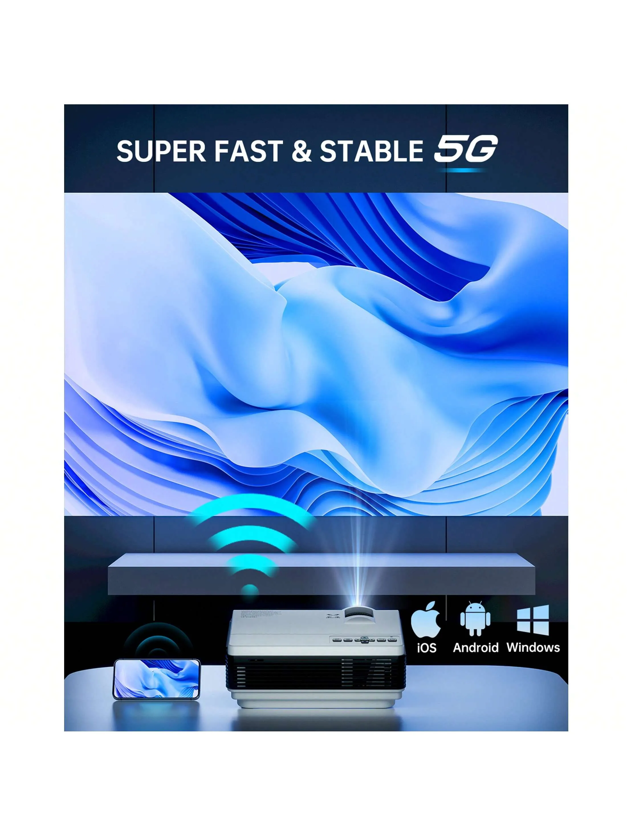 [Eyesafe Display] 4K Support Projector With WiFi And Bluetooth